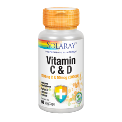 Vitamina C ( 1000 Mg) + D ( 2000UI) - 60 Vegcaps. - Solaray