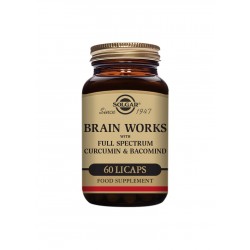 Brain Works con Full Spectrum Cúrcuma y BacoMind - 60 caps - Solgar