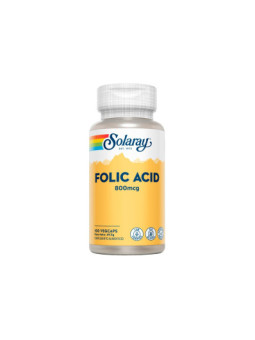 Acido Fólico 800mg - 100 cápsula - Solaray